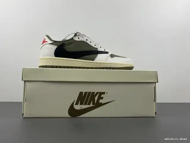 Cheap SCOTT OG AIR 1 JORDAN LOW DM7866-200 TRAVIS X MEDIUM OLIVE 0503